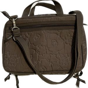 Thirty-one brown espresso, double zip cosmetic or toiletry bag